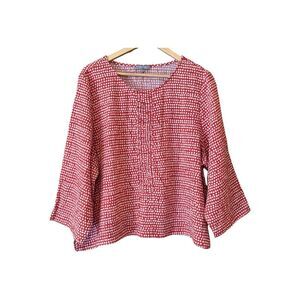 HABITAT Polka Dot Pintuck Oversized Top Artsy Boho XL